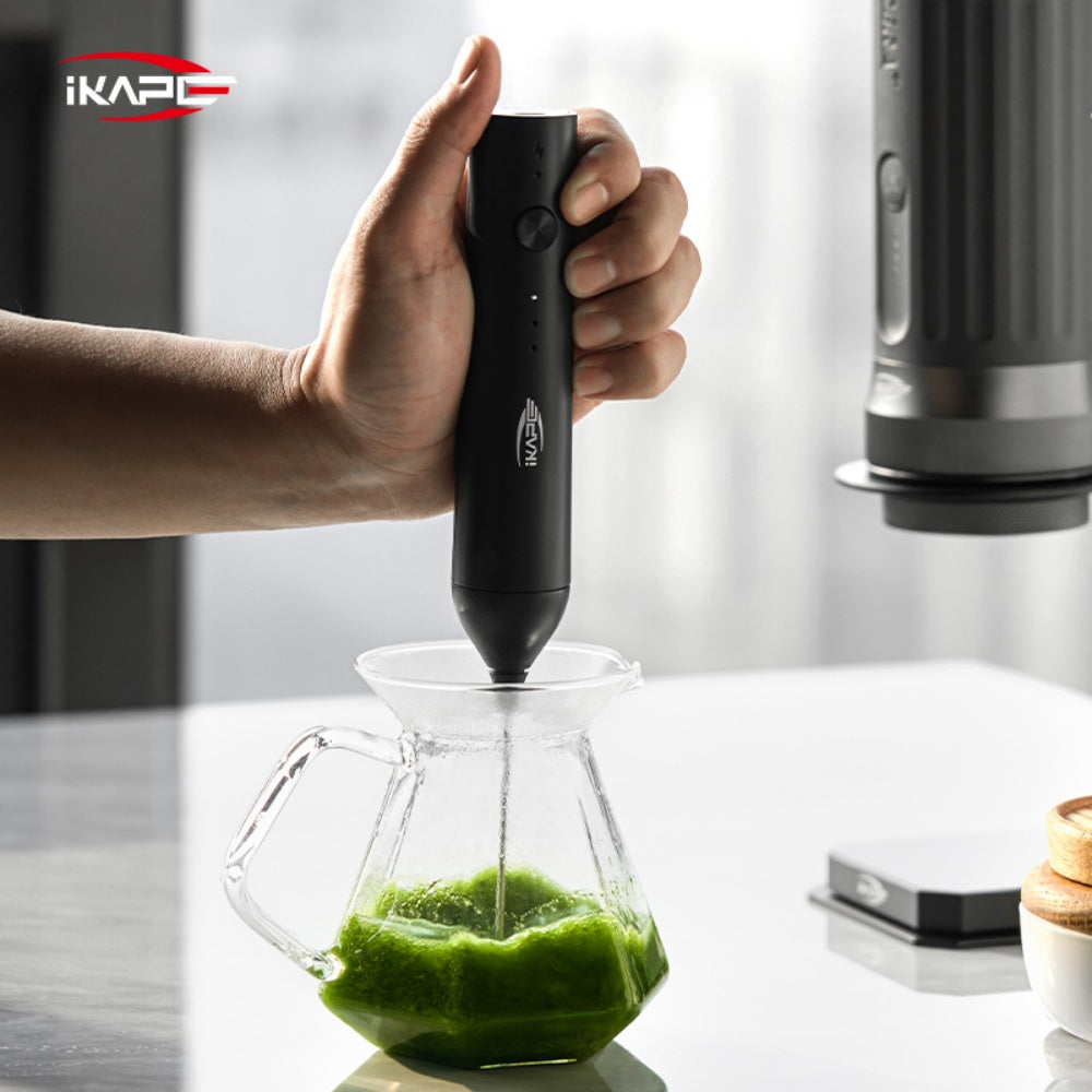 IKAPE Handheld Electric Milk Frother - Professional Coffee Foam Maker