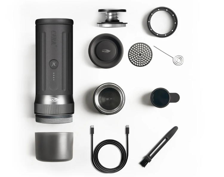 IKAPE Portable Coffee Maker with Heating Function and 51mm Bottomless Basket- KAPO K2(With stand)