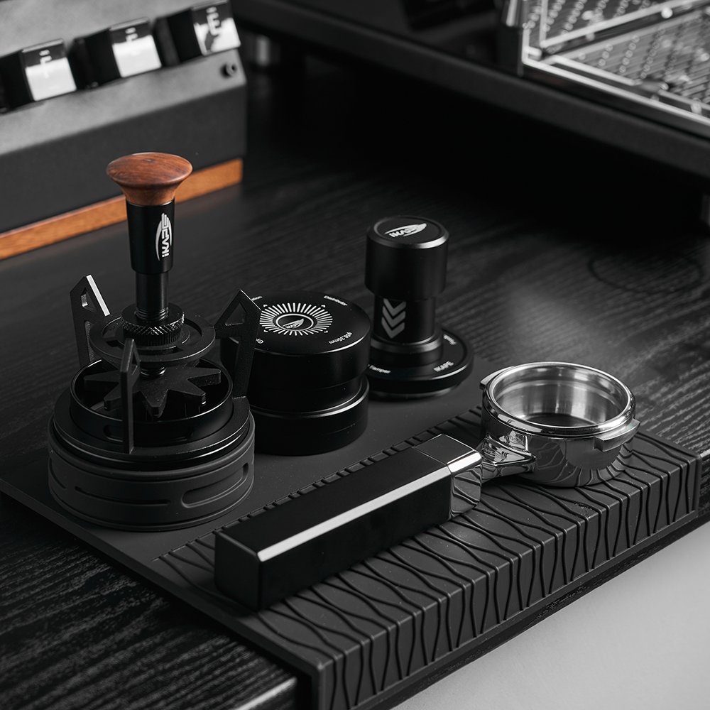 IKAPE Flat-Base E61 Bottomless Portafilter with High-Extraction Basket-CUBOID