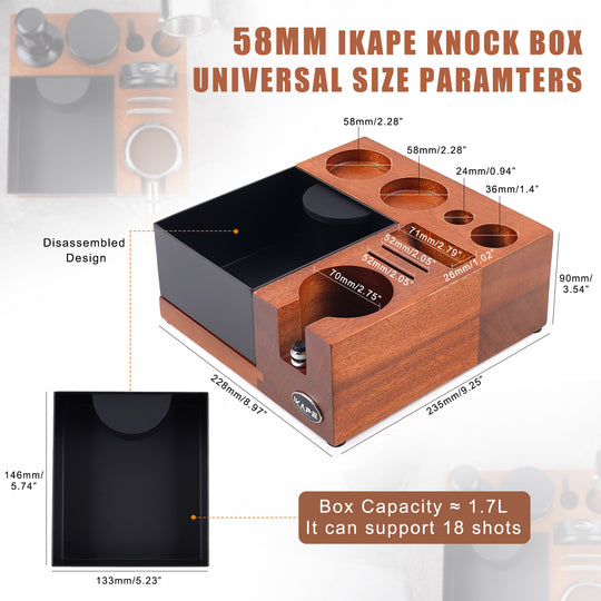 IKAPE V5 Espresso Knock Box, Espresso Coffee Organizer Box