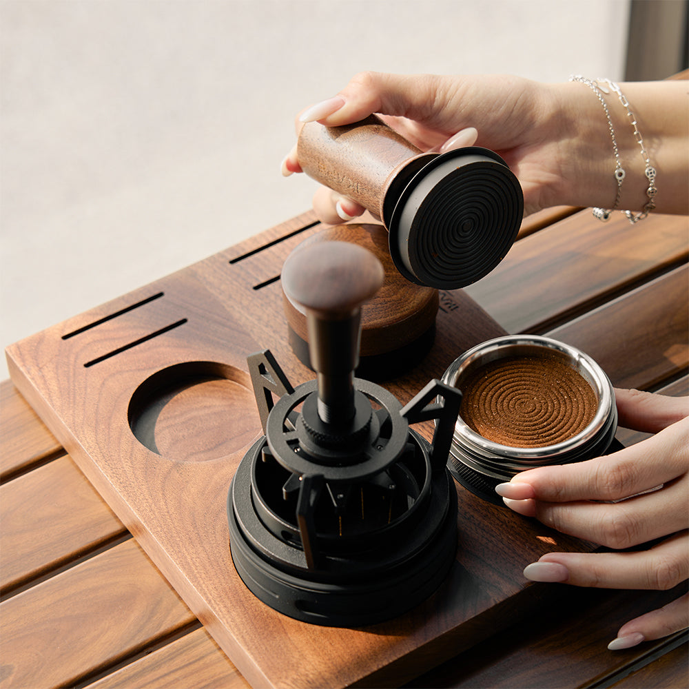 IKAPE Complete Walnut Espresso Puck Prep Set