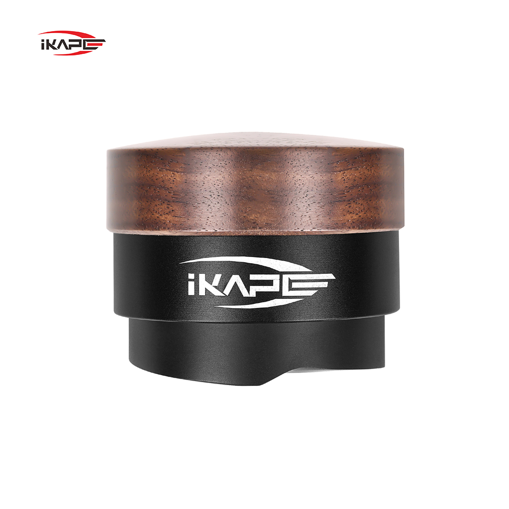 IKAPE Coffee Distributor, Espresso Gravity Distributor(Wooden Handle,Black Base)