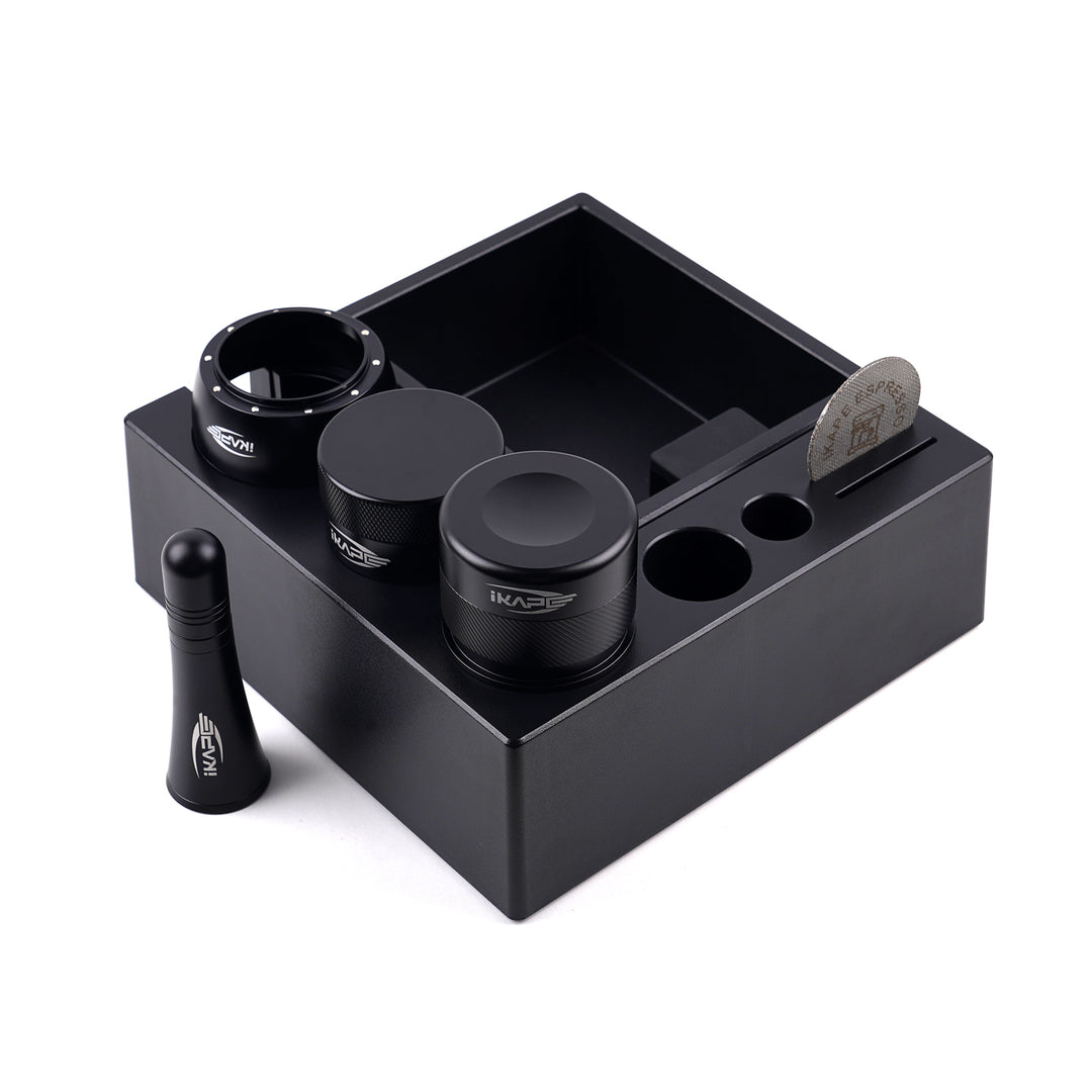 IKAPE Espresso Products Set, Coffee Distributor Tool With ABS V2 Knock Box and Puck Prep Tools