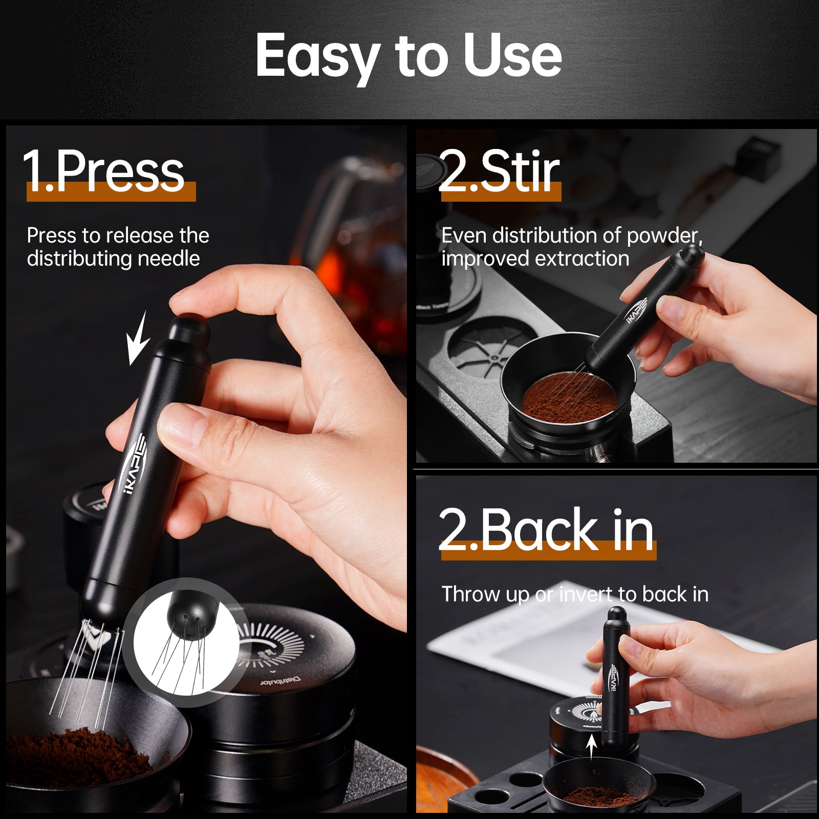 IKAPE Retractable Coffee WDT Tool With Stand