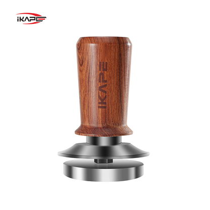 IKAPE Coffee Tamper with Wooden Handle,Spring-loaded Calibrated Tamper