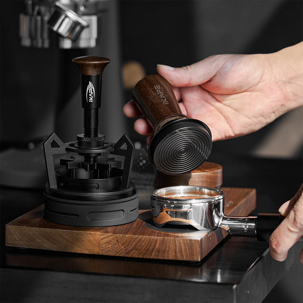 IKAPE V3 Calibrated Coffee Tamper(Wooden Handle,Black Base) IKAPE V3 Calibrated Coffee Tamper(Wooden Handle,Black Base)