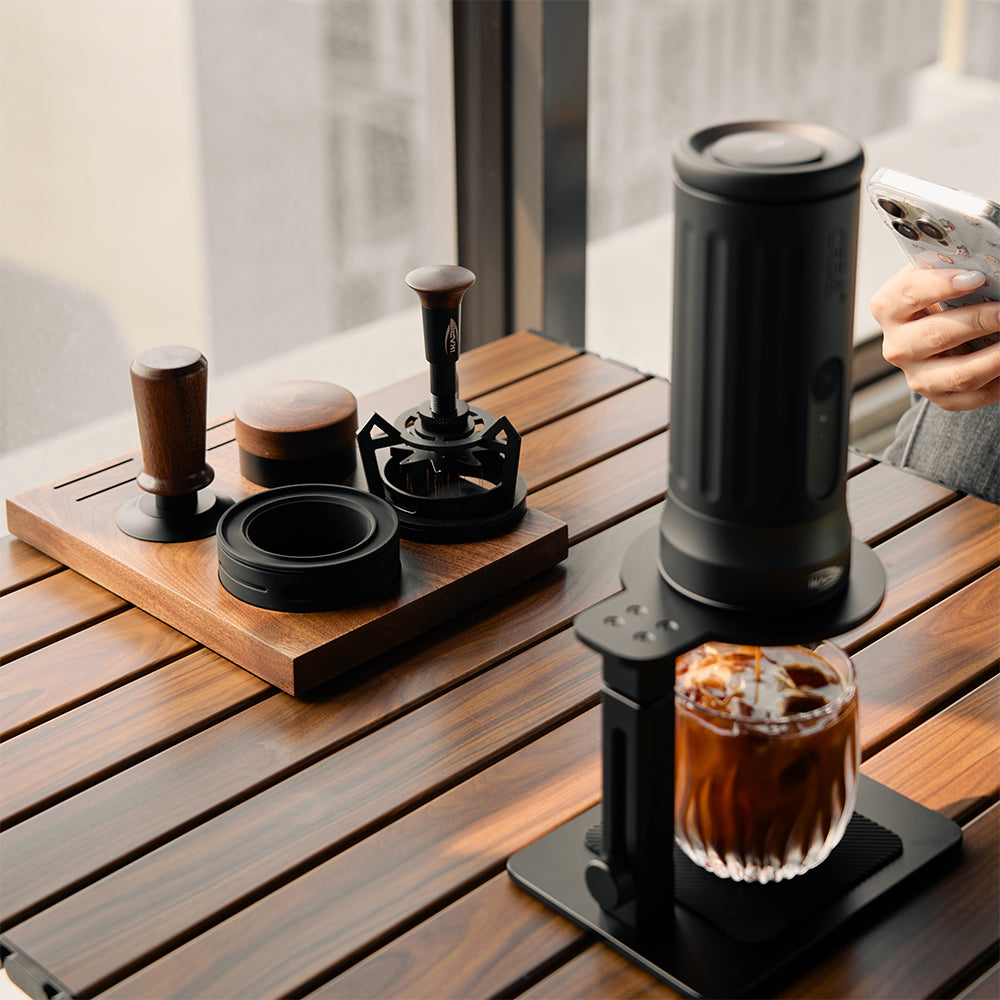 IKAPE Complete Walnut Espresso Puck Prep Set