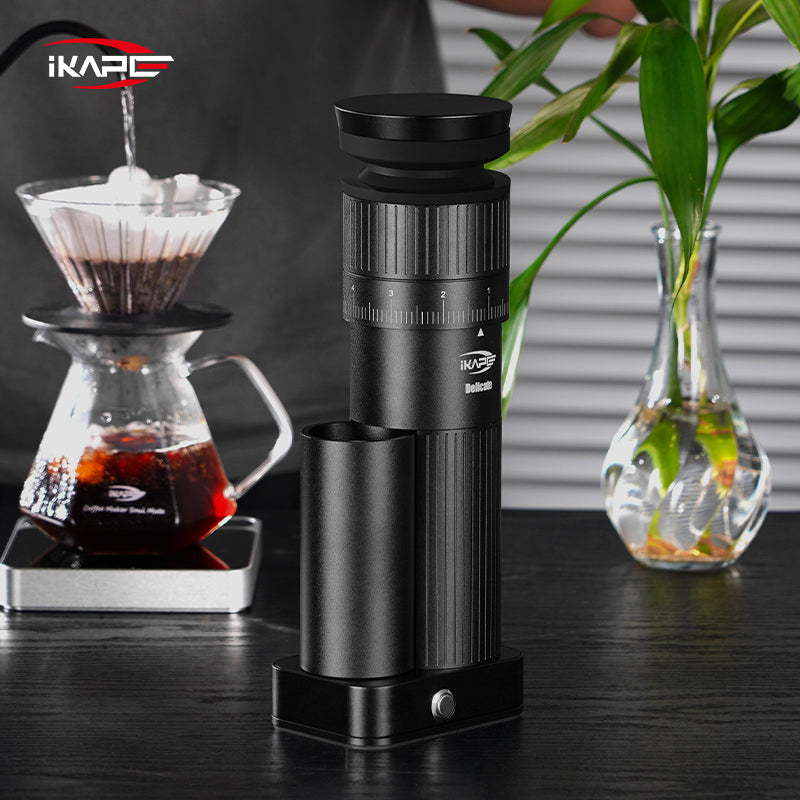 IKAPE Electric Coffee Grinder,Adjustable Burr Mill (Plug-in version)